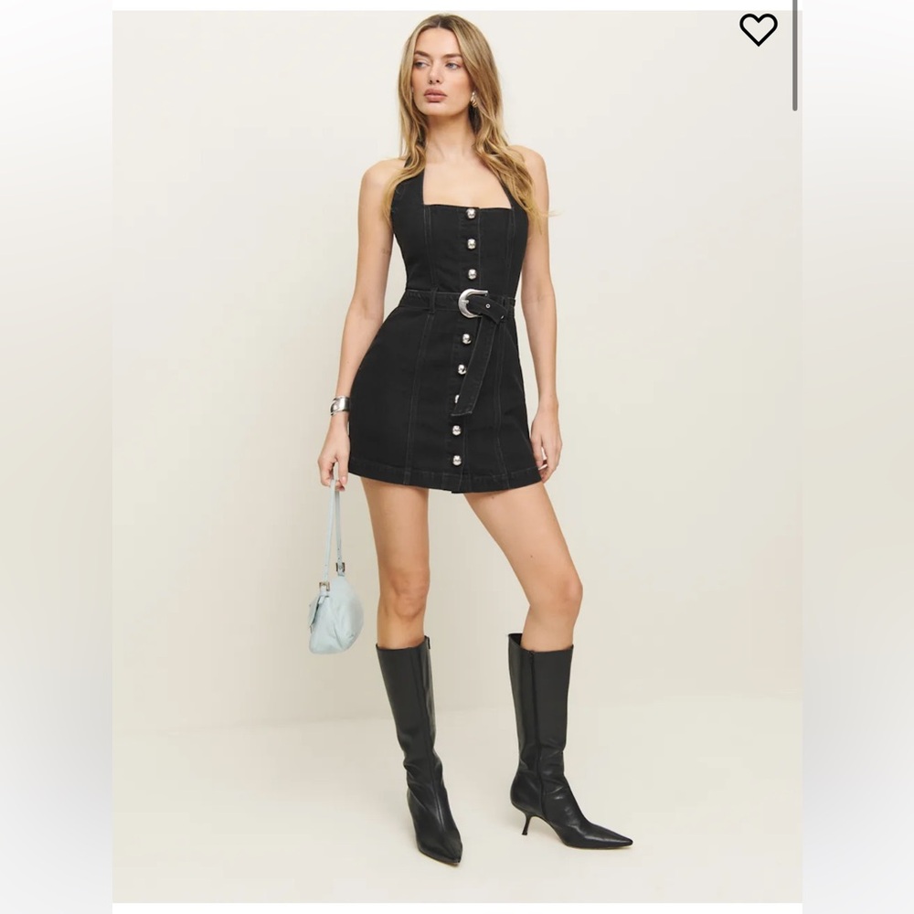 REFORMATION CECILIA DENIM MINI DRESS SIZE 0